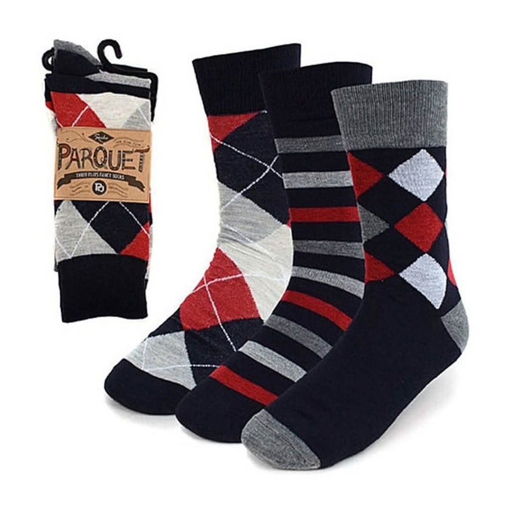 15 paires : chaussettes fantaisie à motifs en parquet pour hommes
