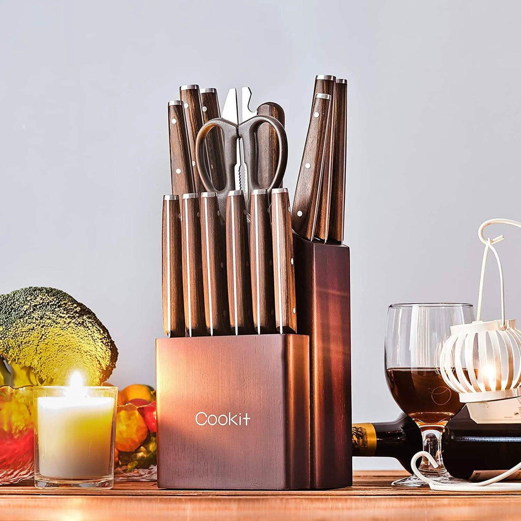 Ensemble de 15 couteaux de cuisine en acier inoxydable