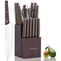Ensemble de 15 couteaux de cuisine en acier inoxydable