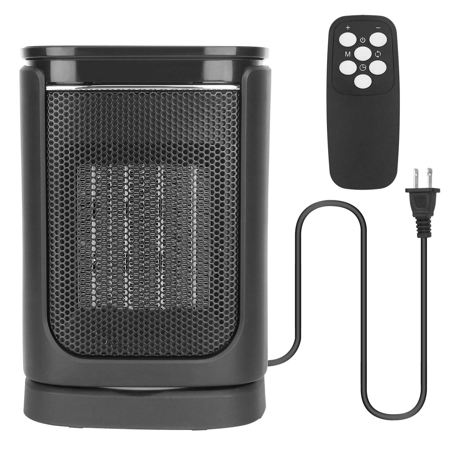 Radiateur Soufflant Électrique Céramique 1500W avec 3 Modes, Télécommande, Affichage Numérique