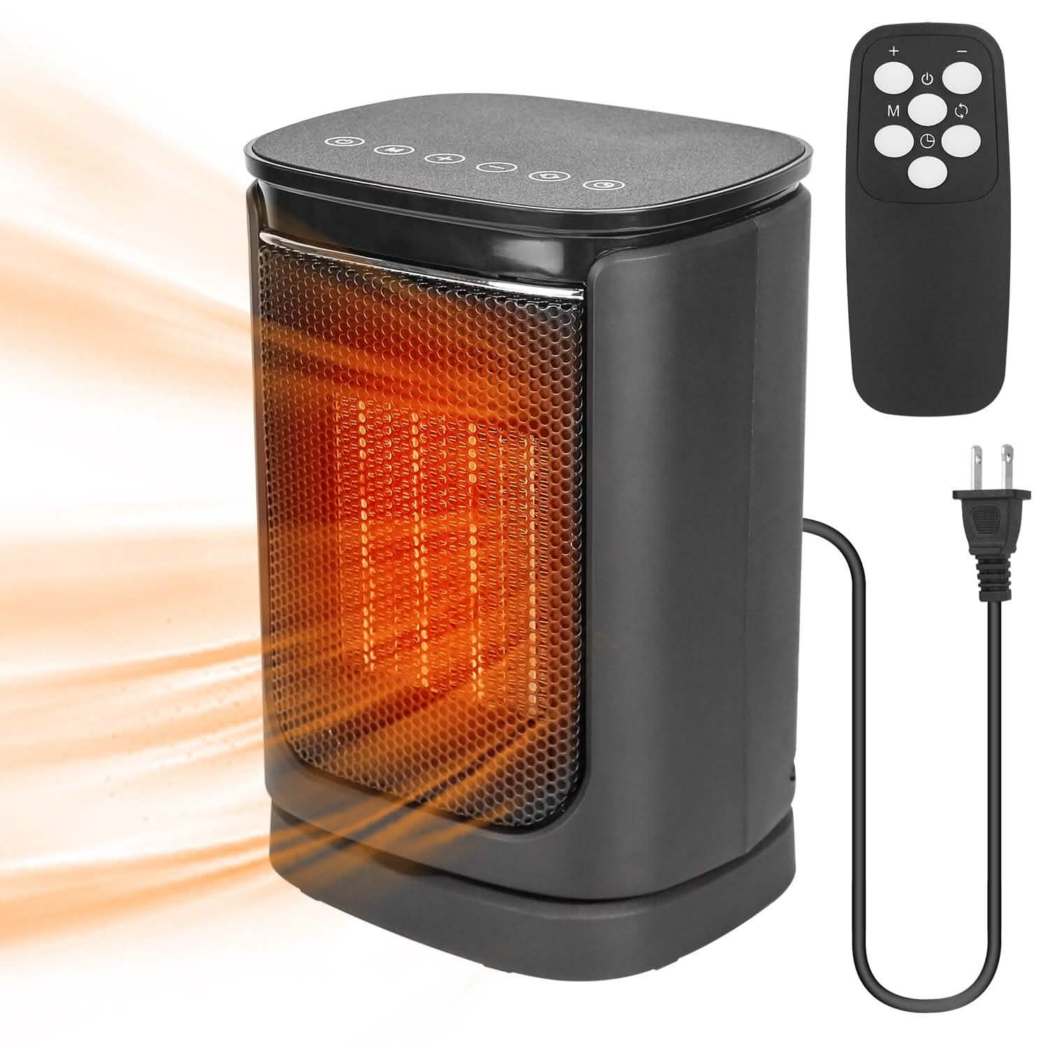 Radiateur Soufflant Électrique Céramique 1500W avec 3 Modes, Télécommande, Affichage Numérique