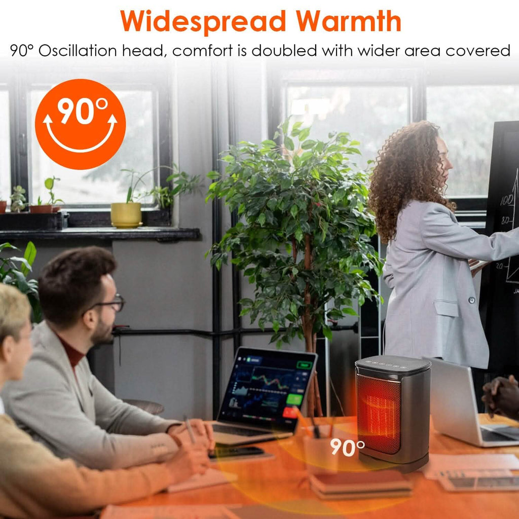 Radiateur Soufflant Électrique Céramique 1500W avec 3 Modes, Télécommande, Affichage Numérique