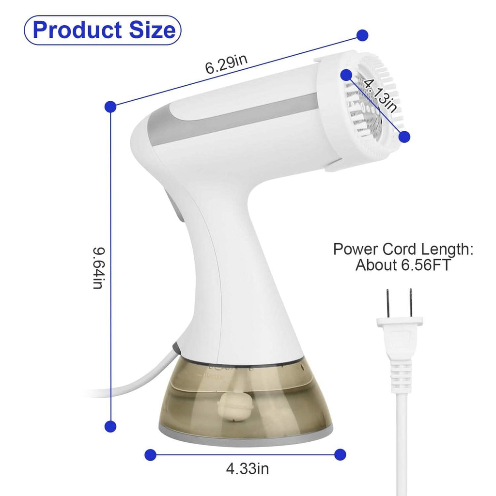 Défroisseur Vapeur Portable 1500W avec Brosse Anti-Peluche et Réservoir d'Eau Amovible de 350 ml