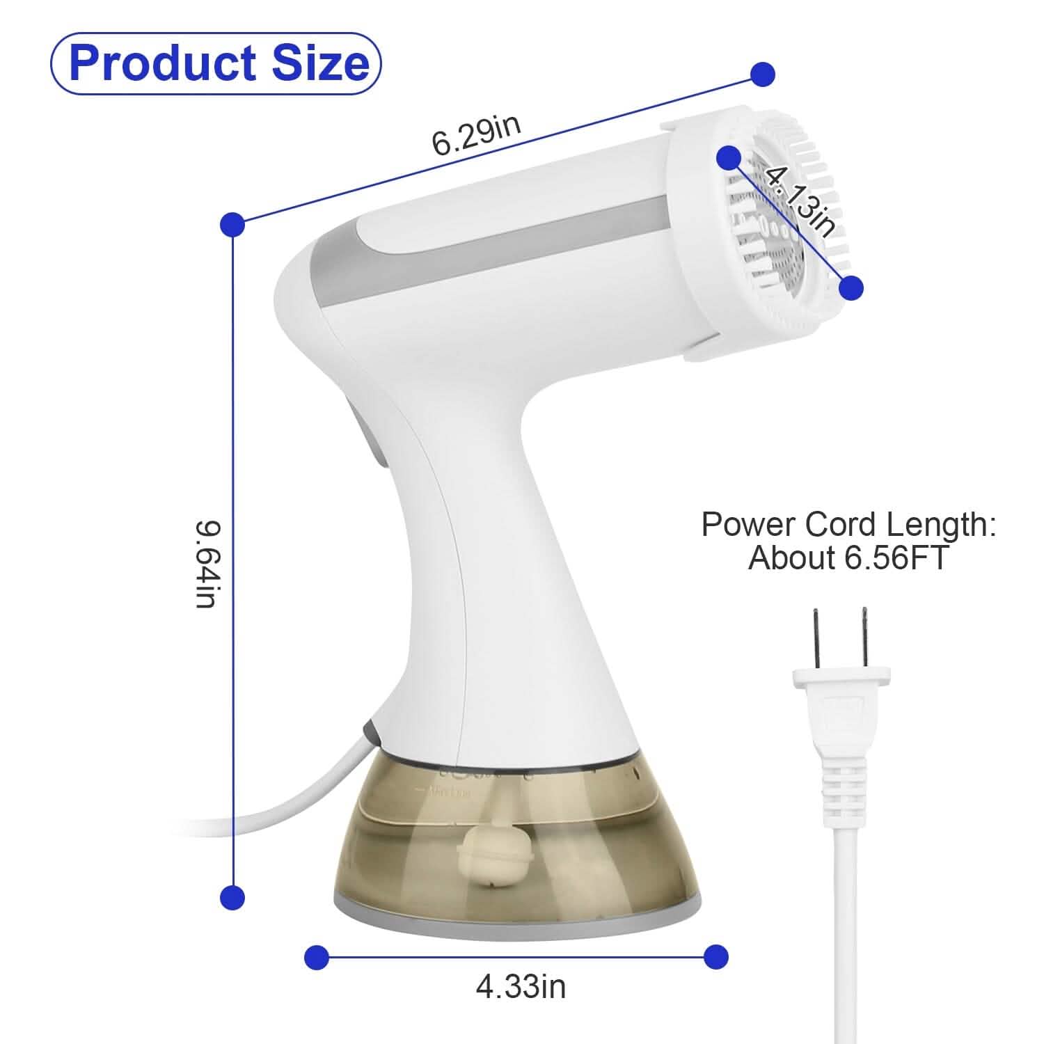 Défroisseur Vapeur Portable 1500W avec Brosse Anti-Peluche et Réservoir d'Eau Amovible de 350 ml