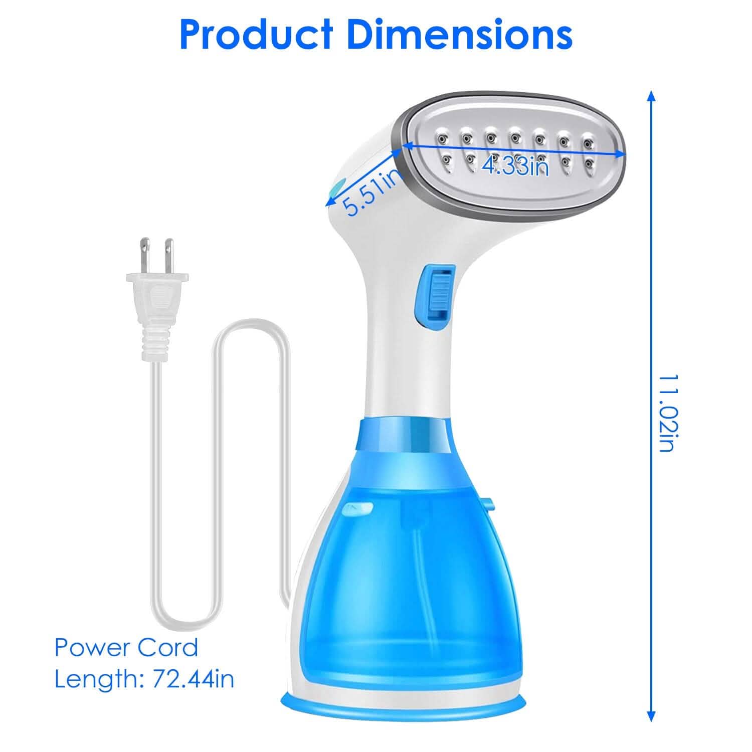 Défroisseur Vapeur Portable 1500W avec 2 Brosses