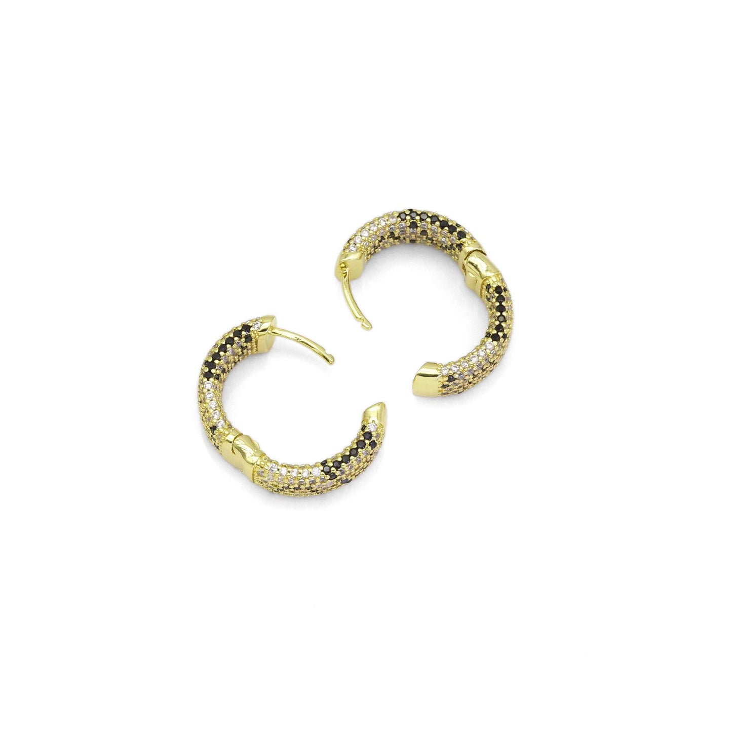 Gold Silver Leopard Print Hoop Earrings, Sku#B378