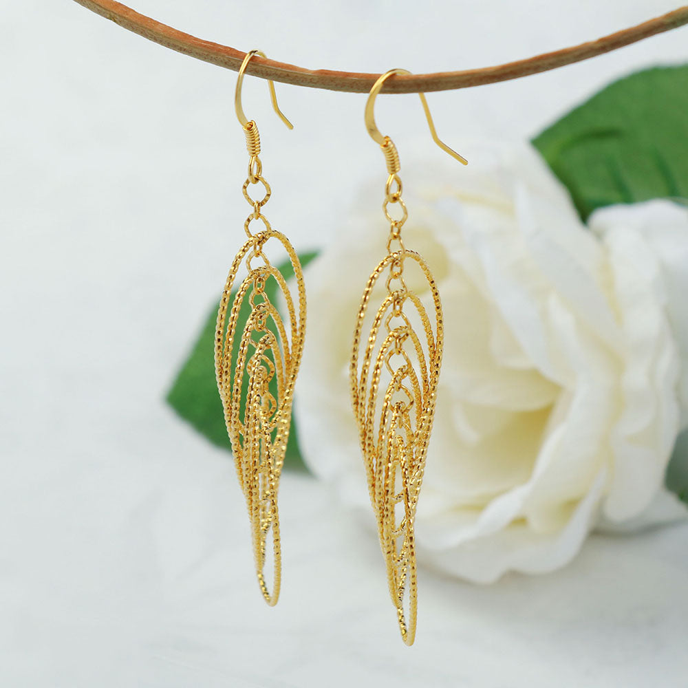 RMZ GOLD NYC 14K Gold Chandelier Hanging Earrings