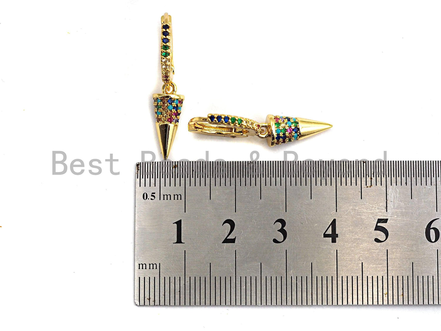 CZ Spike Dangle Earrings, Sku#J67