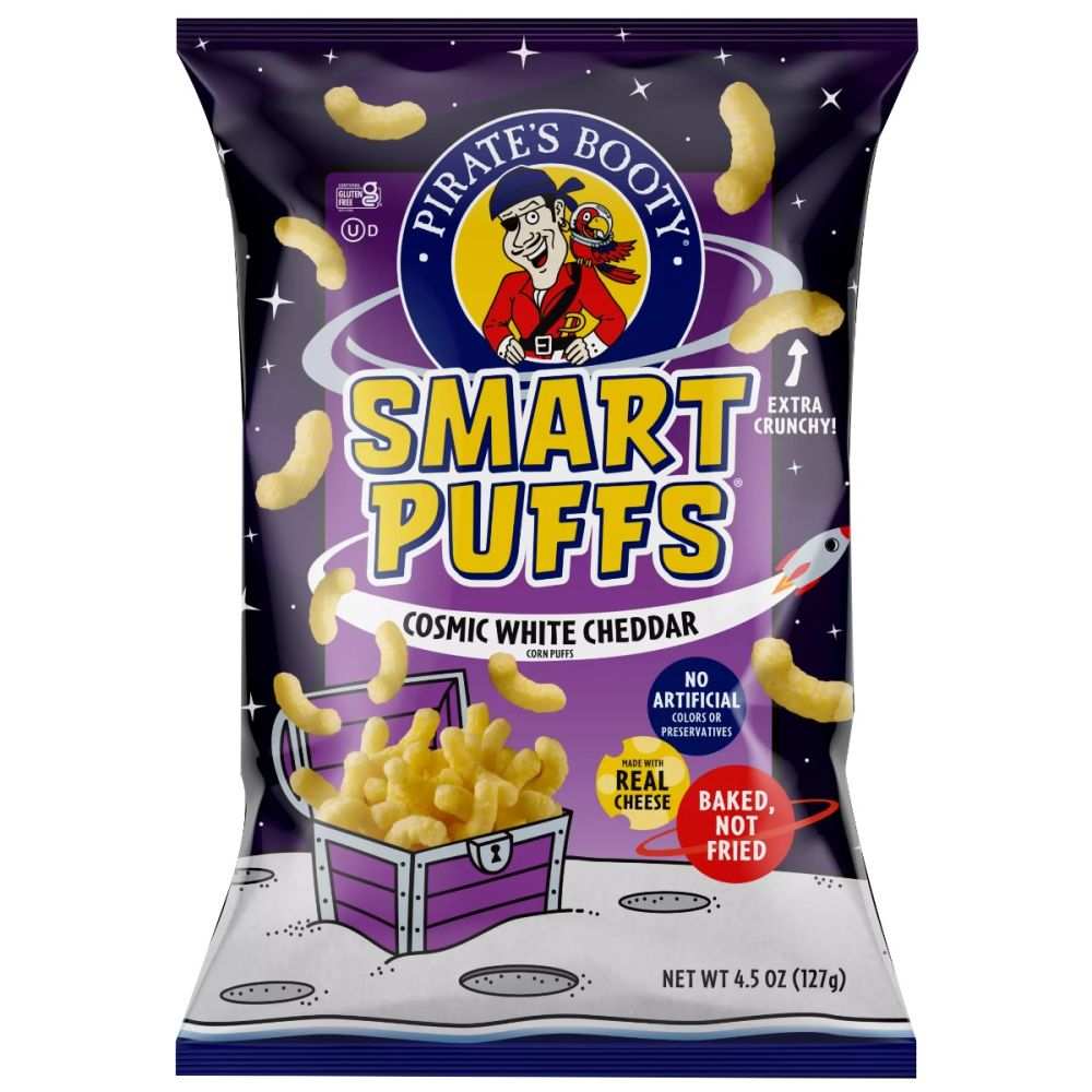 PIRATE BRANDS: Smart Cosmic White Cheddar Corn Puffs, 4.5 oz
