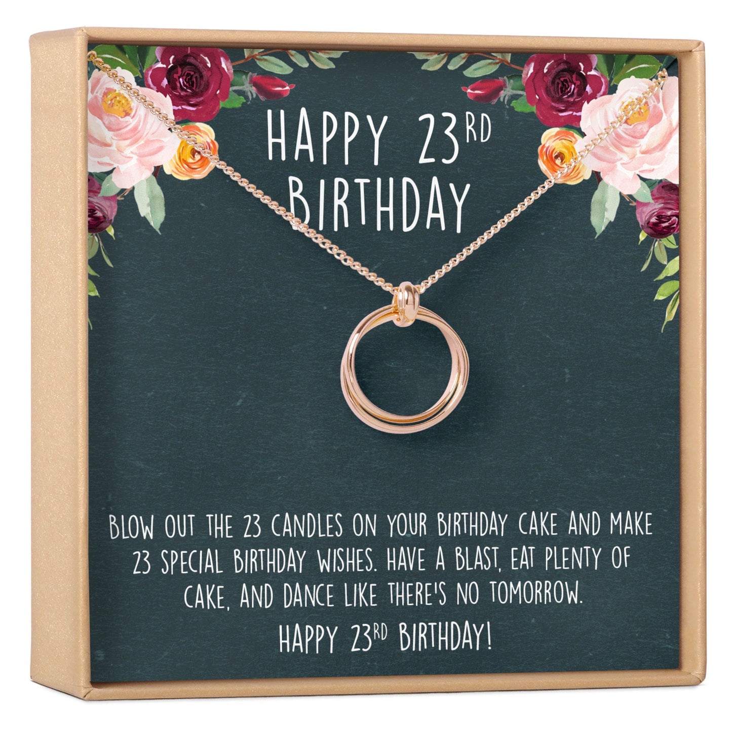 23rd Birthday Necklace, Multiple Styles