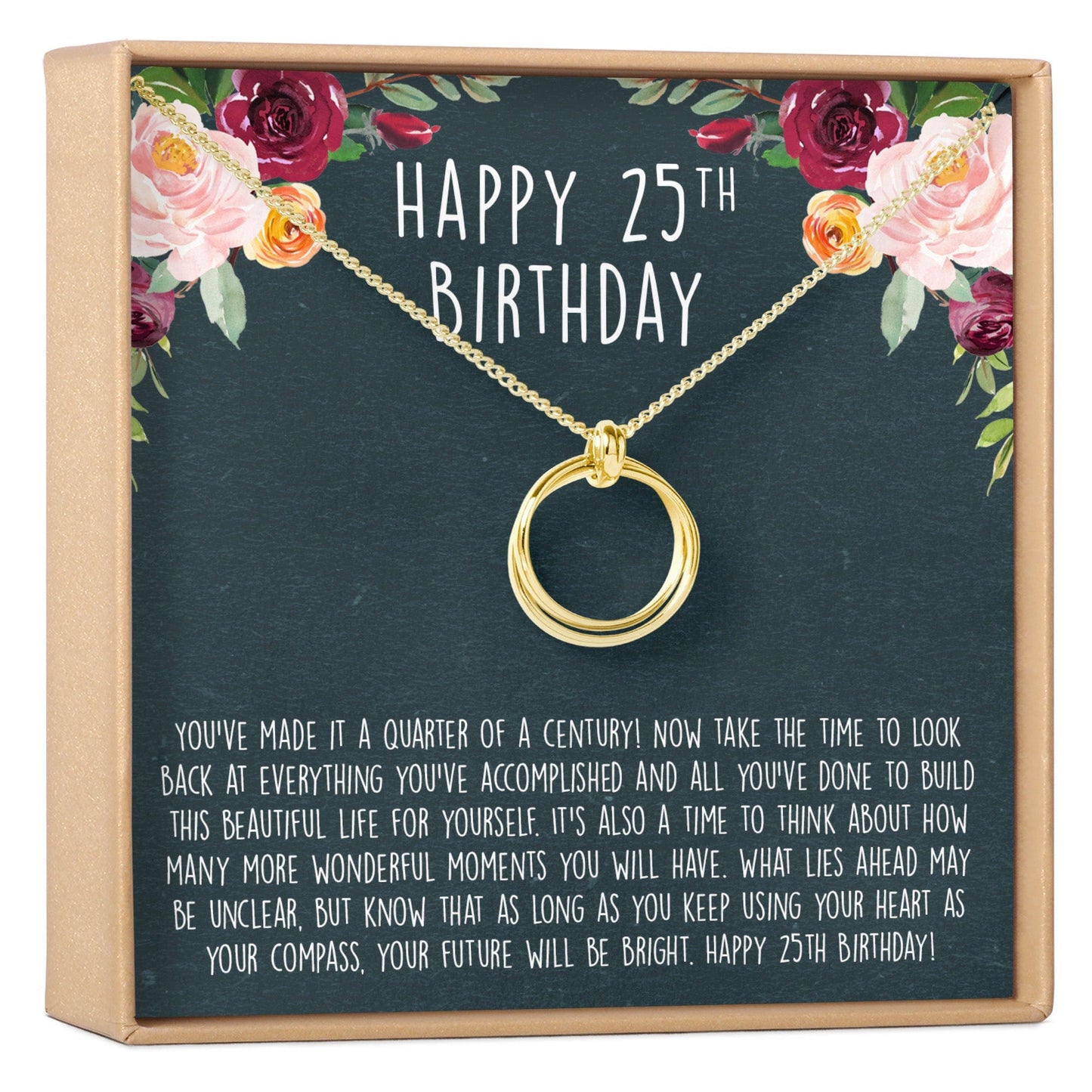 25th Birthday Necklace, Multiple Styles