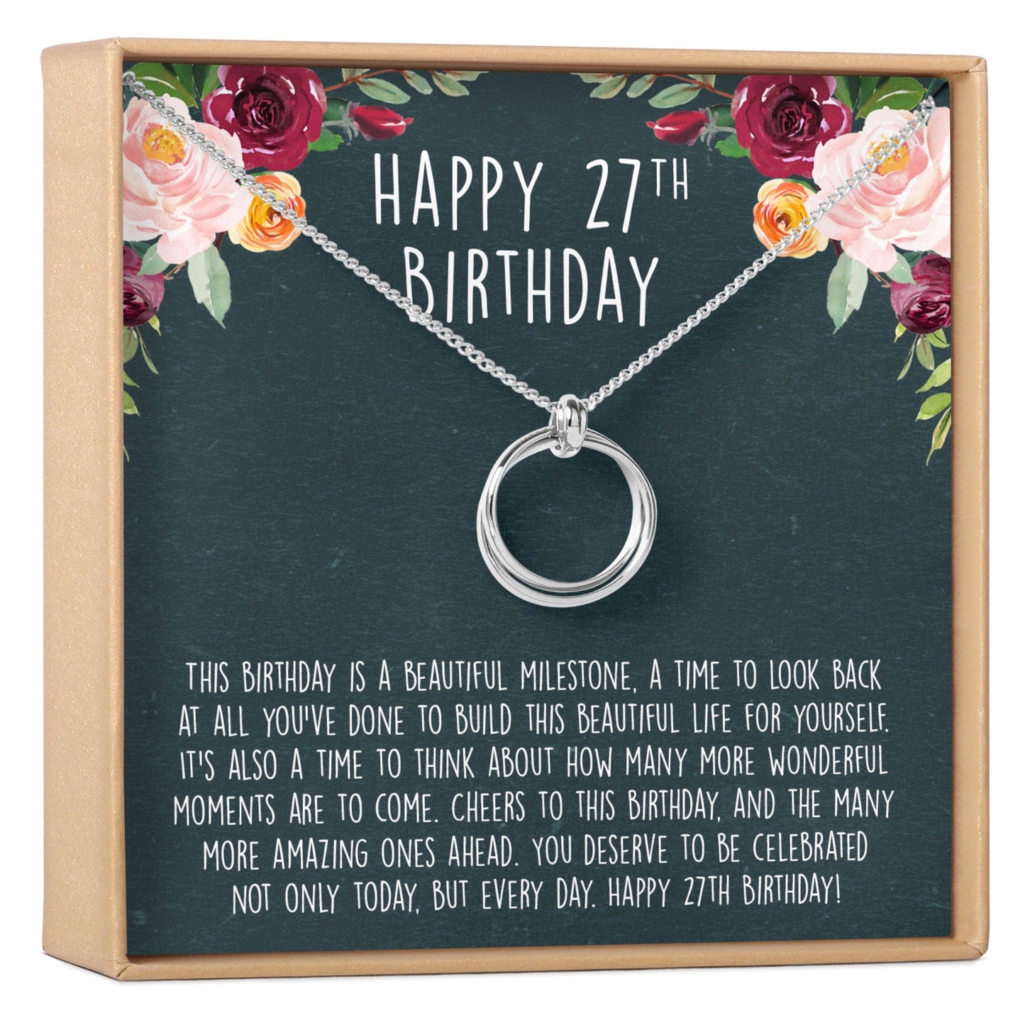 27th Birthday Necklace, Multiple Styles