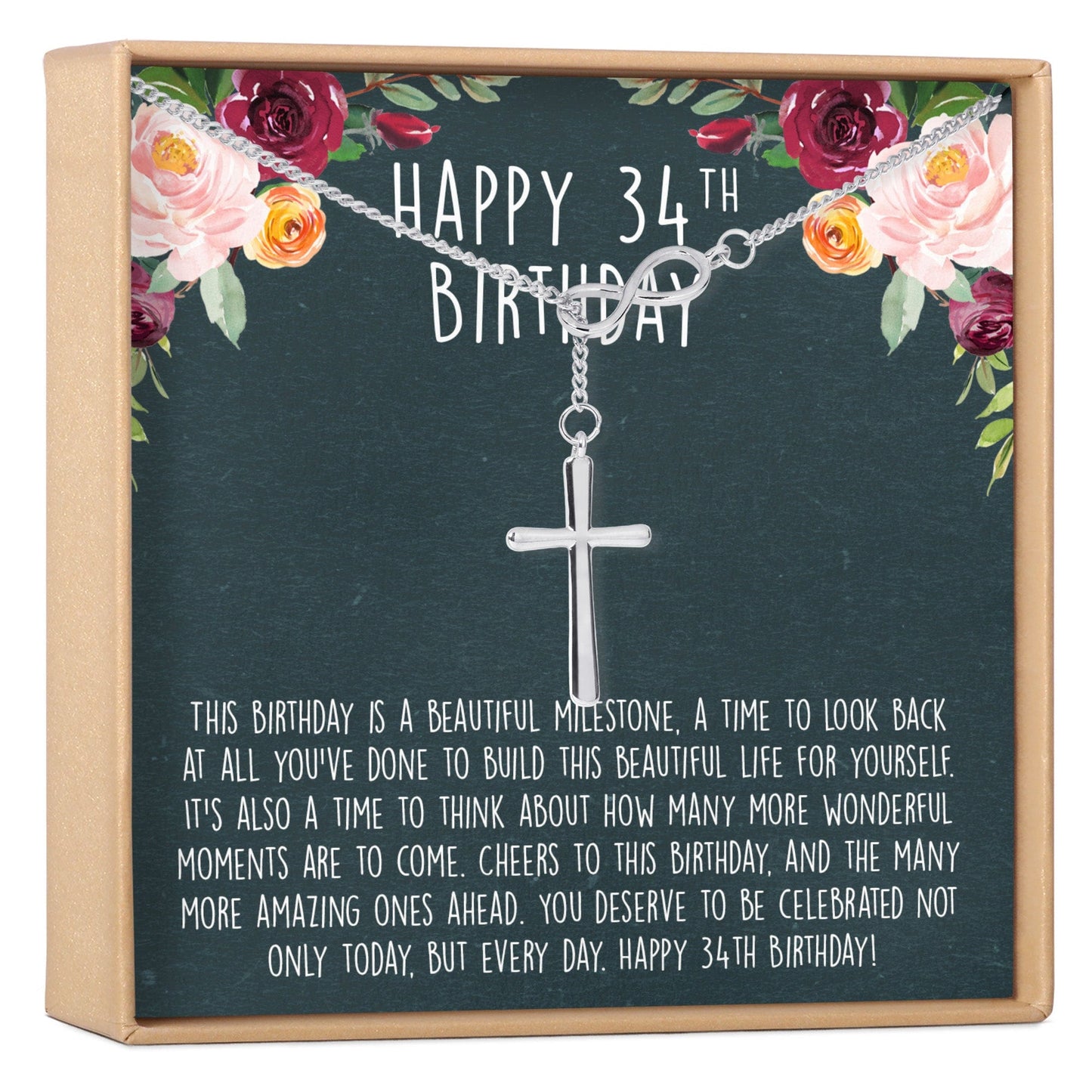 34th Birthday Necklace, Multiple Styles