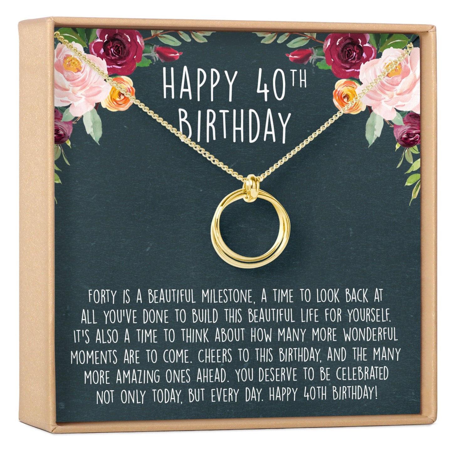40th Birthday Necklace, Multiple Styles