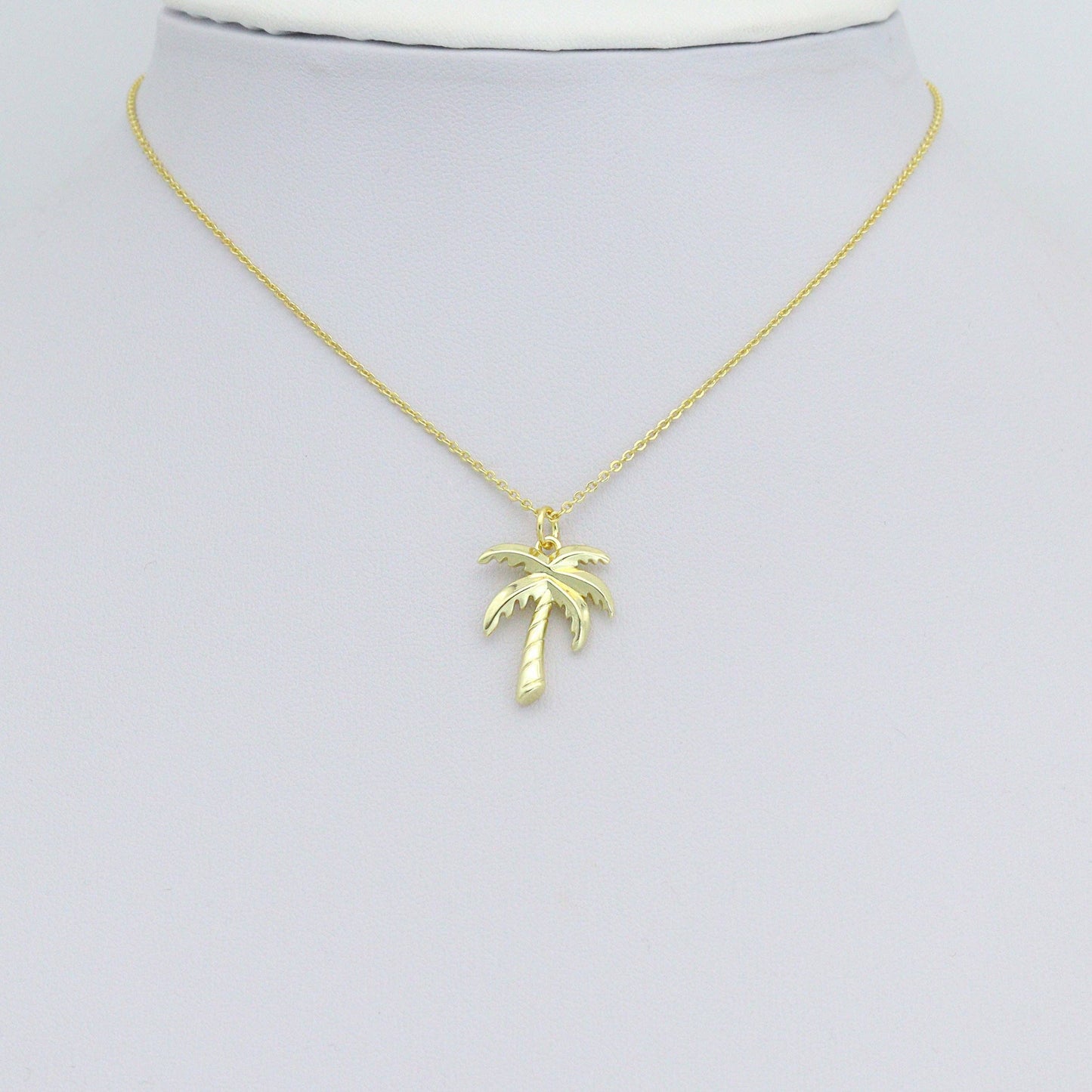 Gold Silver Coconut Palm Tree Charm Pendant, Sku#A486
