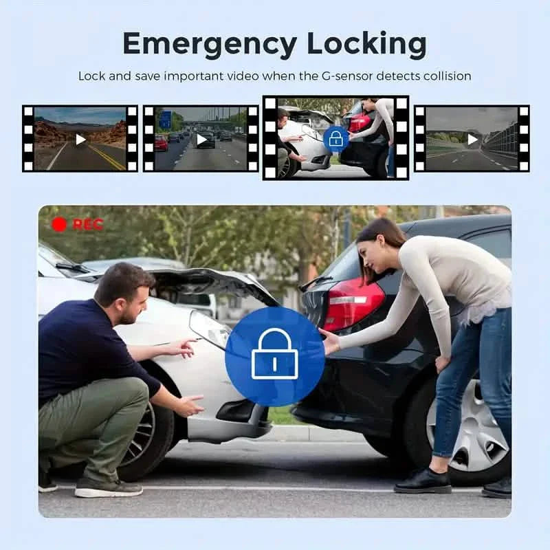 Enregistreur vidéo numérique de voiture 4 canaux – Avant 1080P, Latéral et Arrière 720P, Vision Nocturne