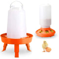 Lot mangeoire et abreuvoir pour poulets 1,5 L à hauteur réglable
