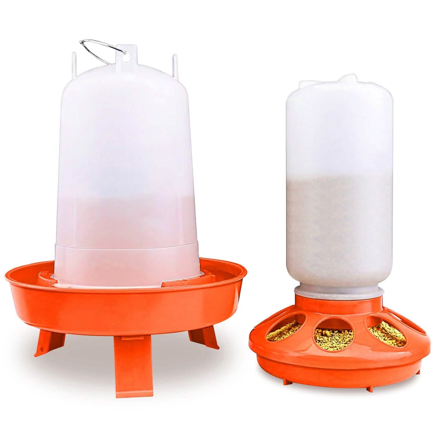 Lot mangeoire et abreuvoir pour poulets 1,5 L à hauteur réglable