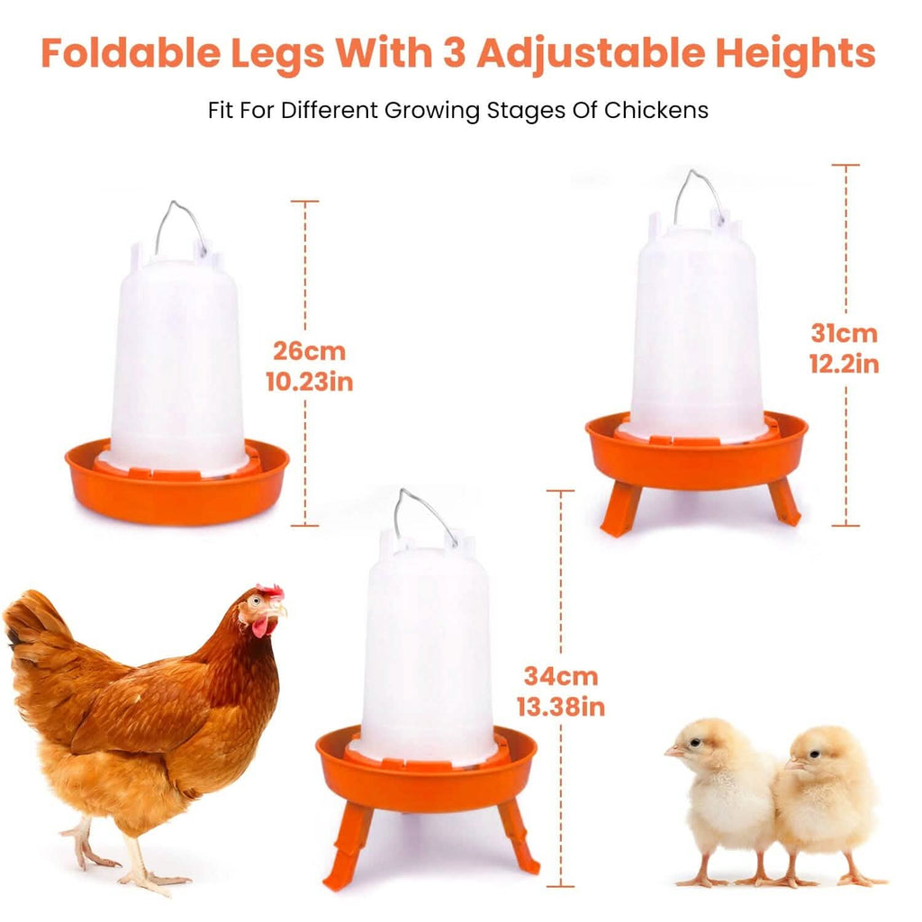 Lot mangeoire et abreuvoir pour poulets 1,5 L à hauteur réglable
