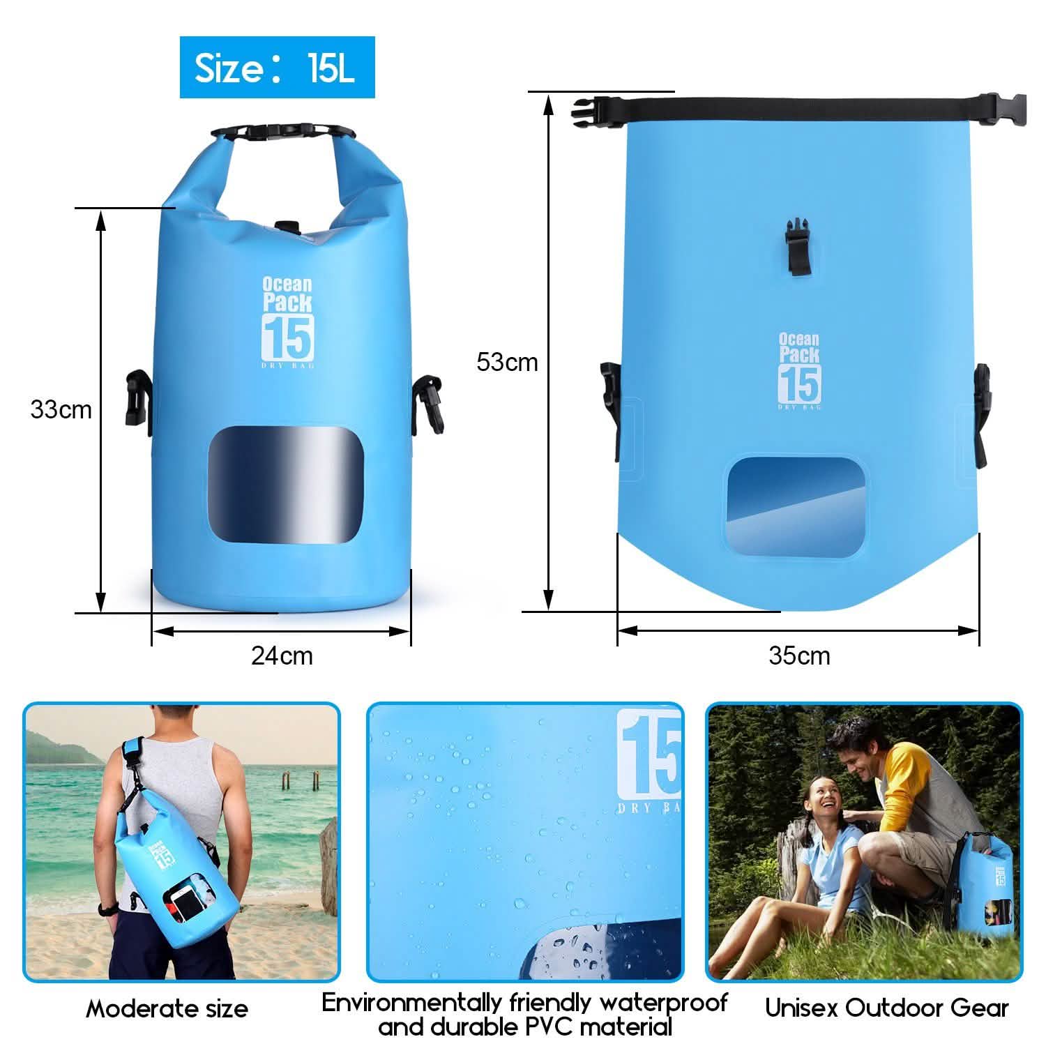 Sac étanche léger de 15 L