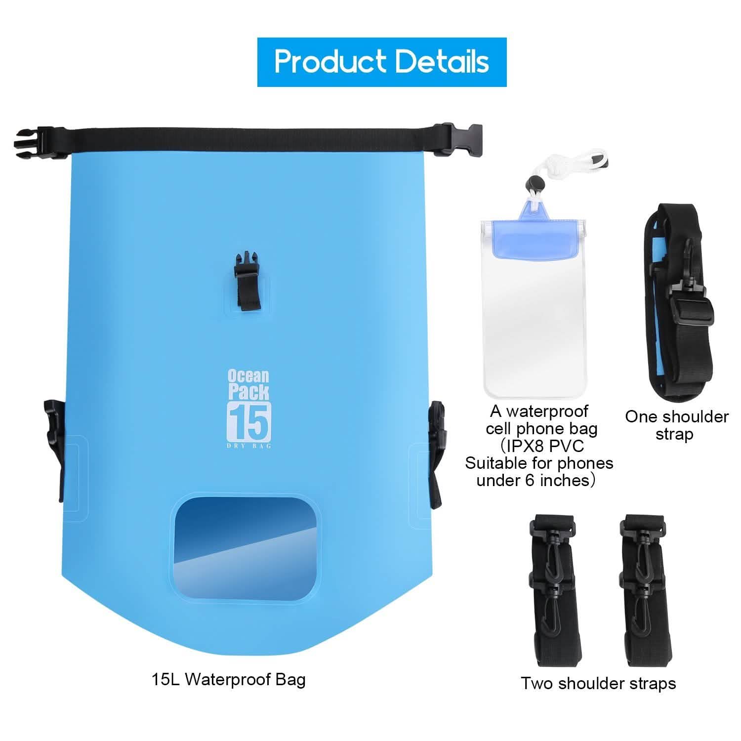 Sac étanche léger de 15 L