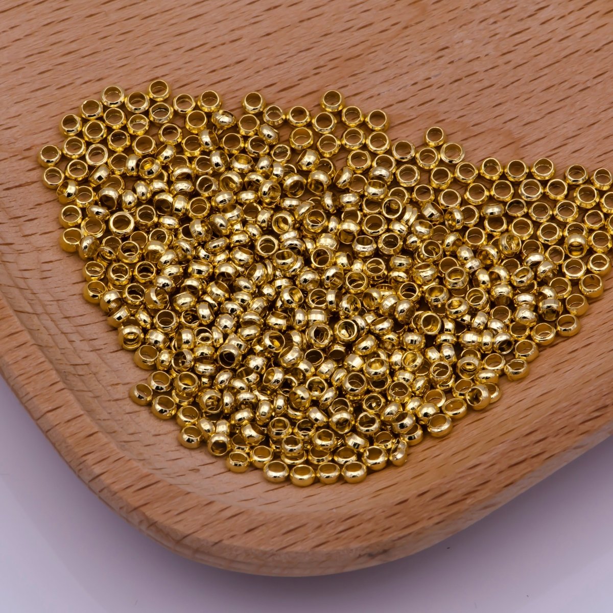 1.5mm, 2mm, 2.5mm 24k Gold Filled Crimp Beads, Crimp covers, Spacer Stopper Beads K-206 L-540 L-541
