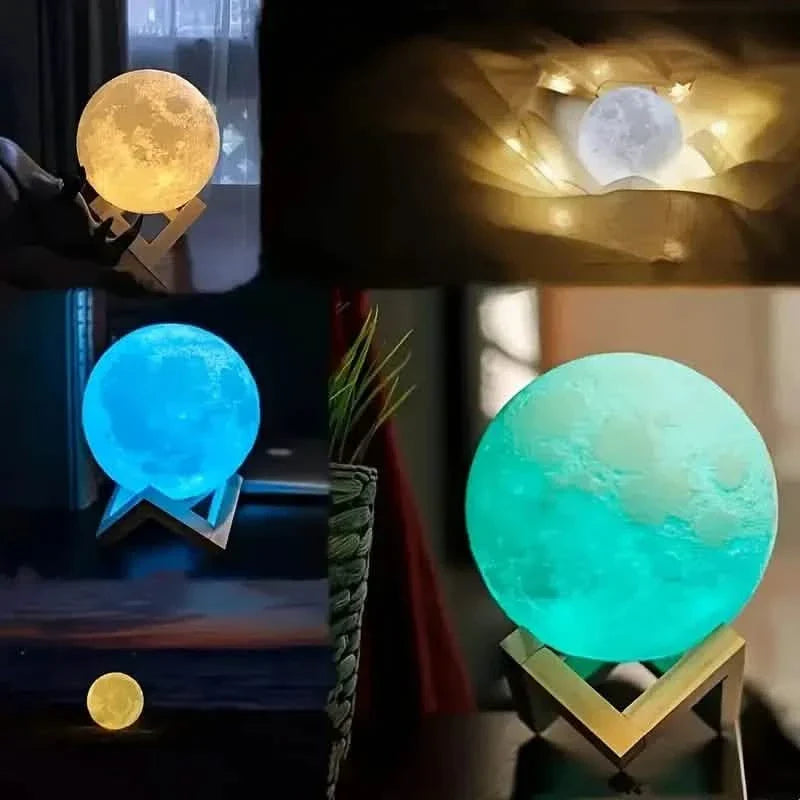 16 Colors Lunar Table Lamp with Remote Control, Creative Small Night Lamp