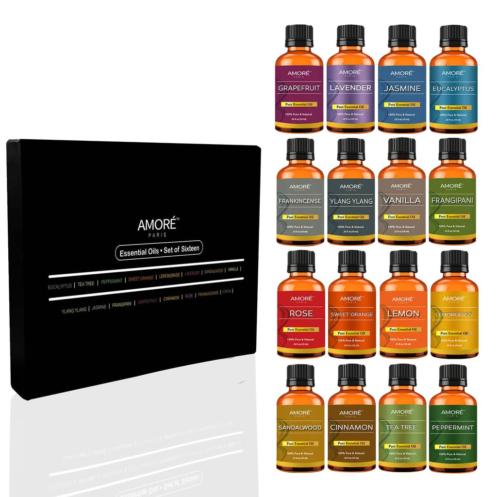 16-Pieces: Aromatherapy 100% Pure Therapeutic High Grade Essential-Oils