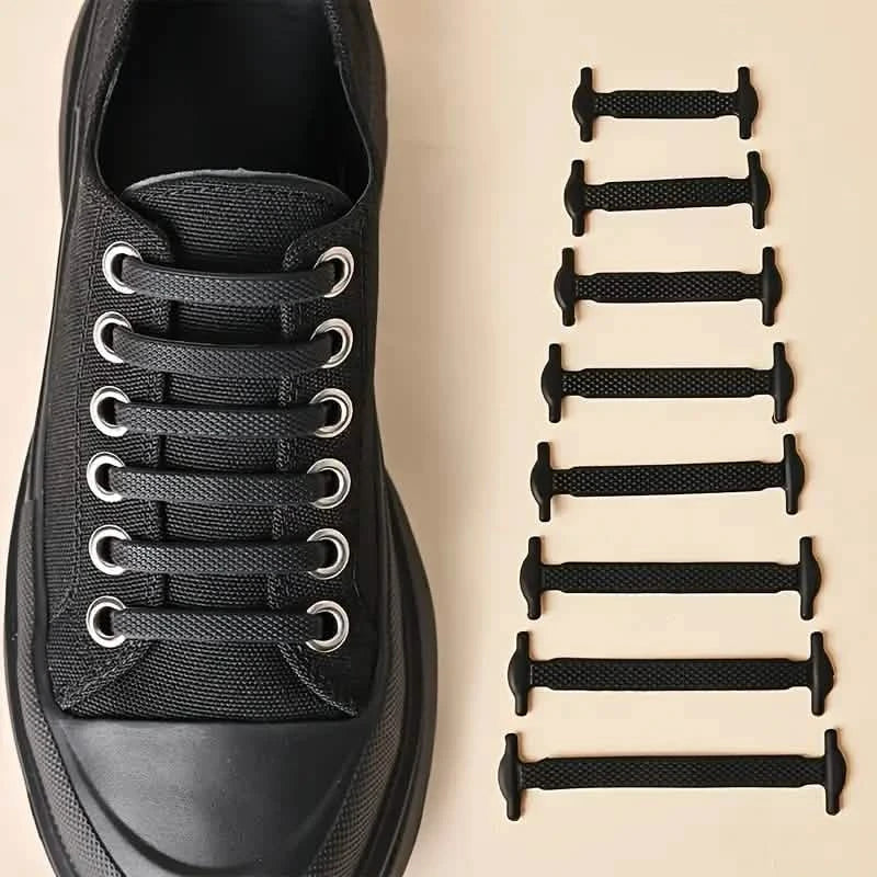 Lot de 16 : Lacets élastiques en silicone – Sans nœud pour chaussures de skate, décontractées et baskets