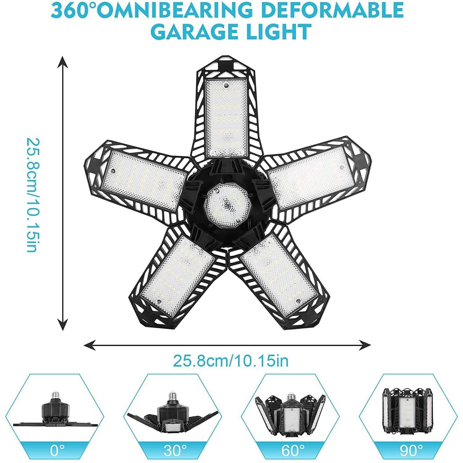 Plafonnier de garage 16000LM avec 6 panneaux LED
