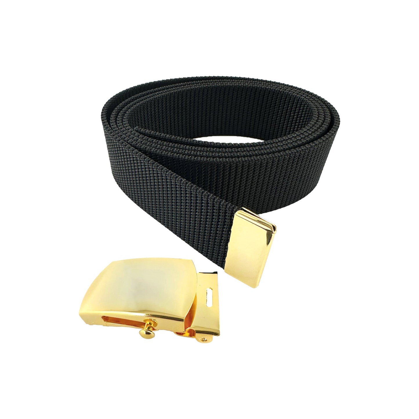 U.S. Army Black Nylon Belt with STA-BRITE® Gold Buckle & Tip Male (each)
