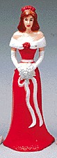 Bridesmaid - Red Dress - 4-1/2" Tall, 12 Count