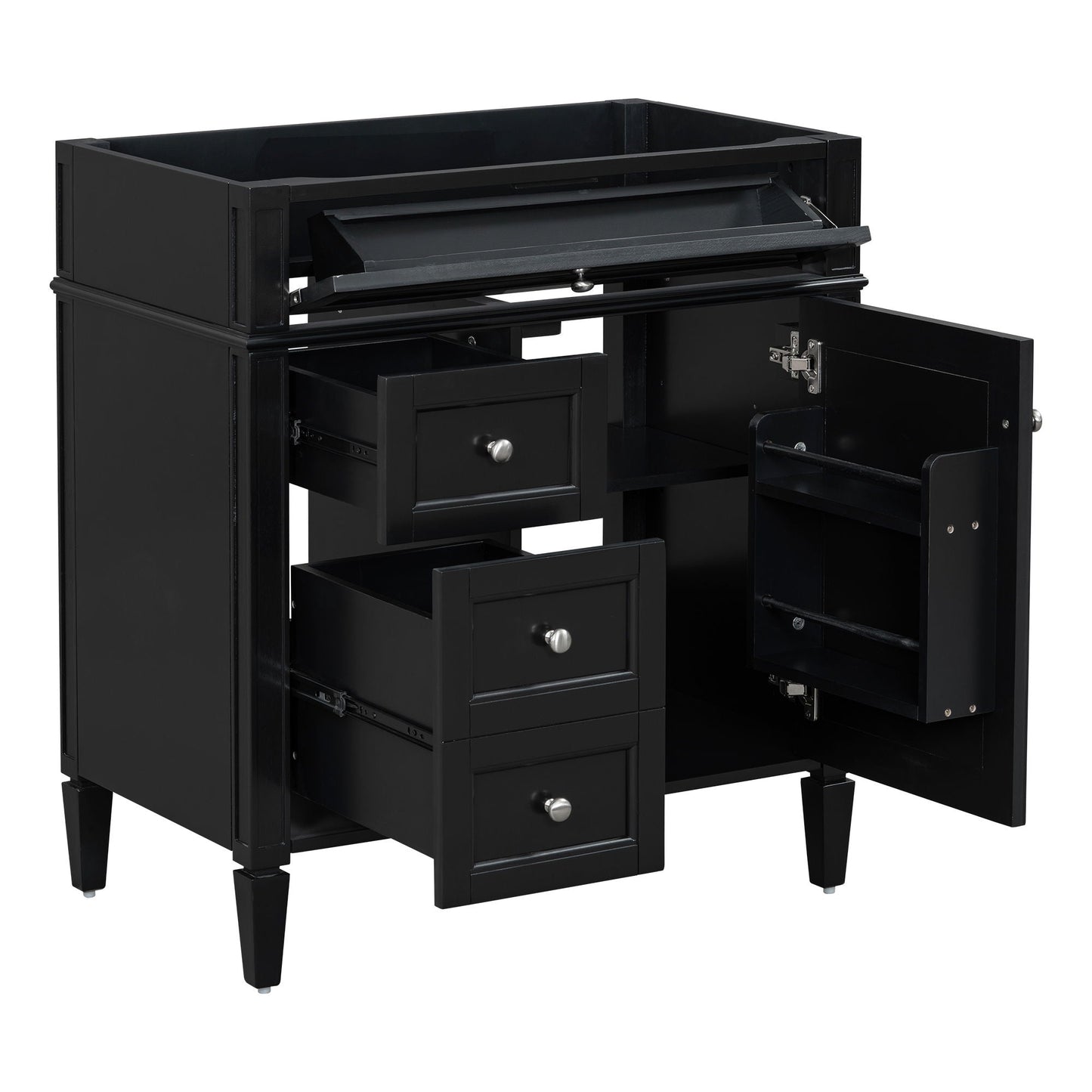 Bathroom Vanity With 2 Drawers and Tip-Out Storage Cabinet