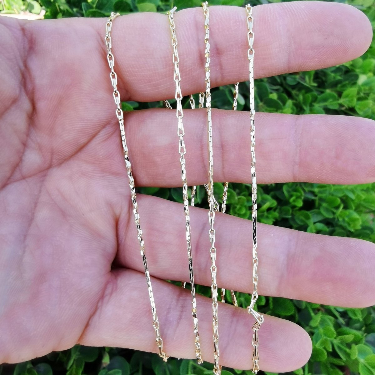16.5 Inches Link Barleycorn Chain - 14K Gold Plated Necklace - 1.7mm Women's Necklace - Gold Plated Jewelry Ready to Wear Chain Finished Chain | CN-879  Clearance Pricing