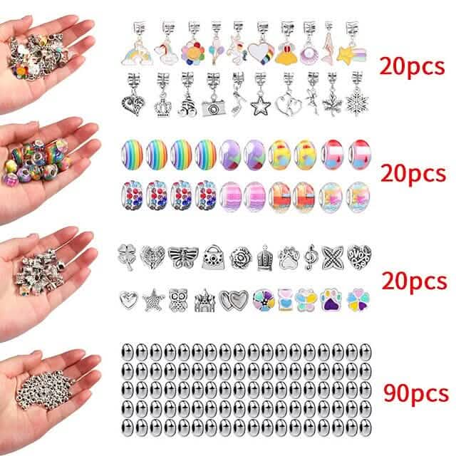 165-Piece: Gorgeous Color Beads DIY Handmade Children's Bracelet Set