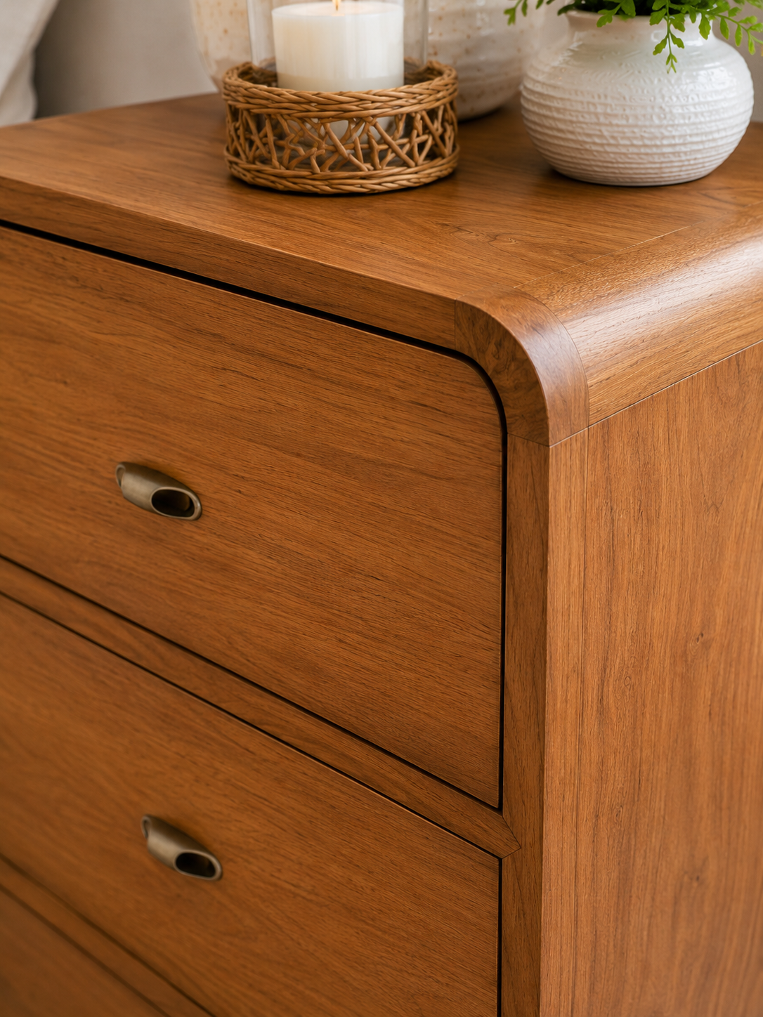Recycled Teak 3 Drawer Nightstand