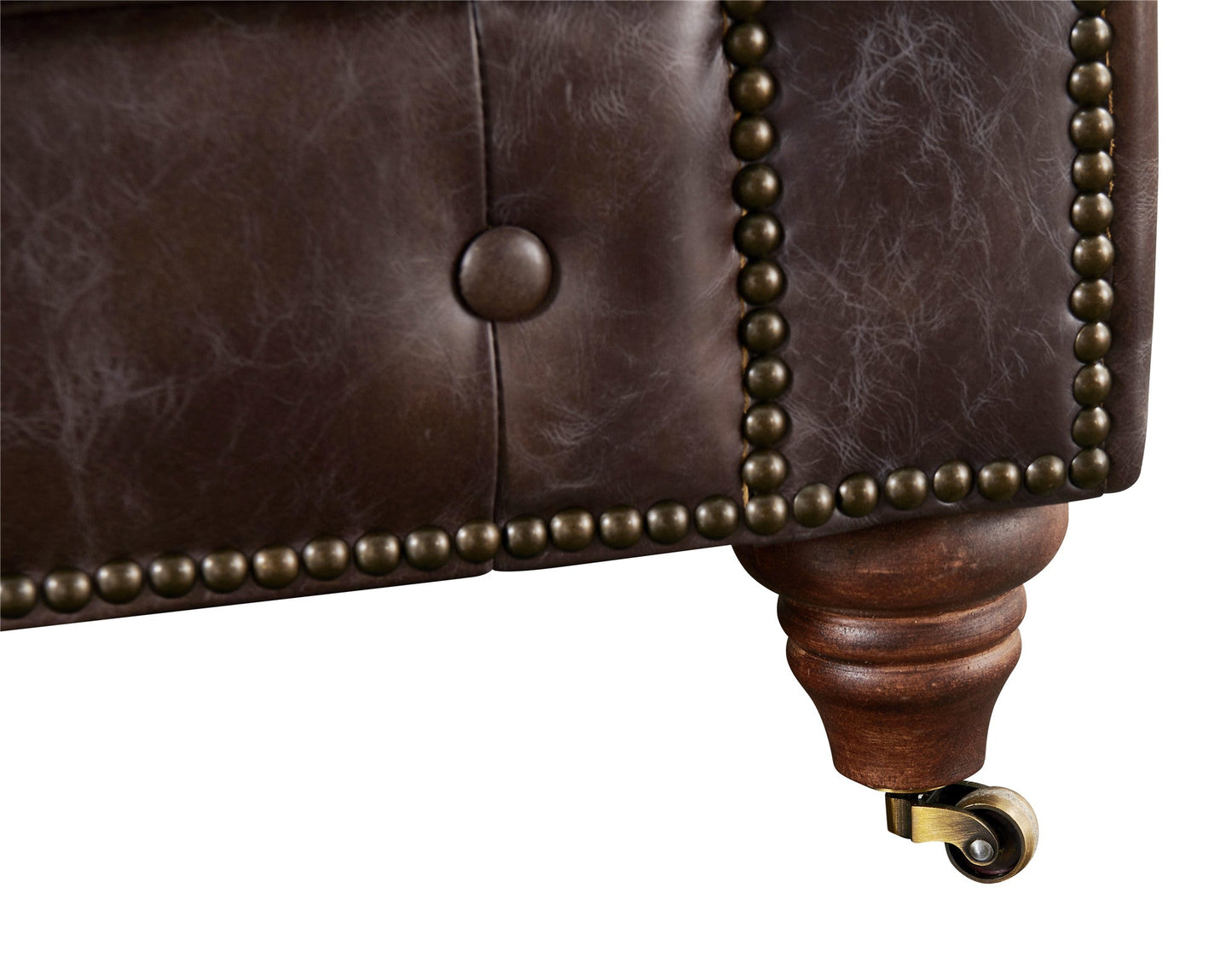 Century Chesterfield Sofa - Dark Brown Leather - 118"