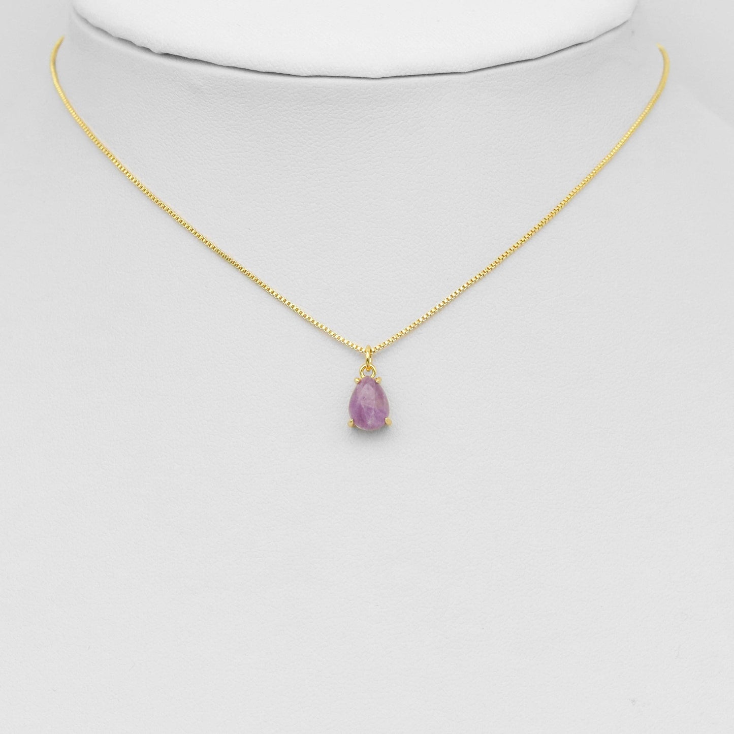 Natural Amethyst Pink Amethyst Teardrop Gemstone Pendant Charm, Sku#Y938