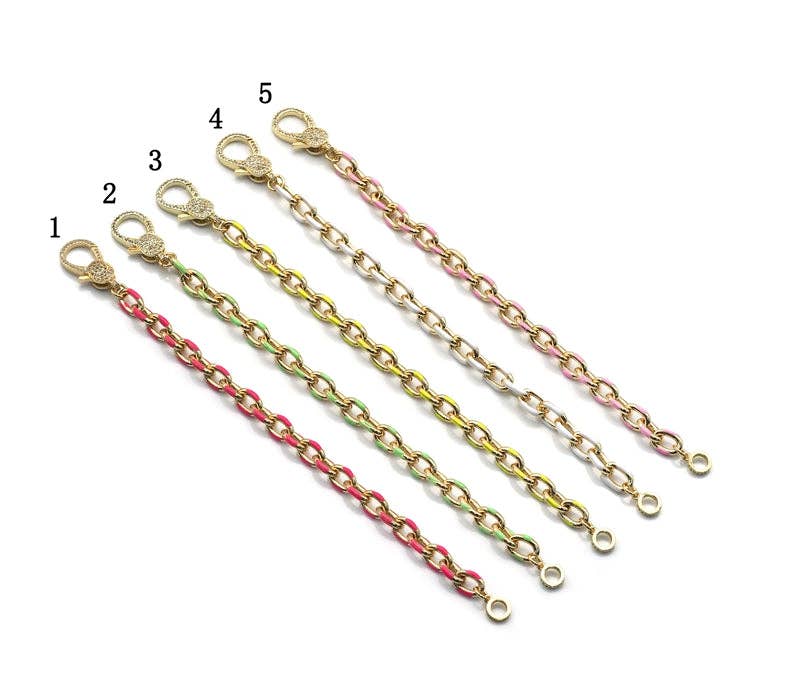 High Quality Enamel Oval Link Necklace Bracelet with Diamond Clasp, sku#EF171