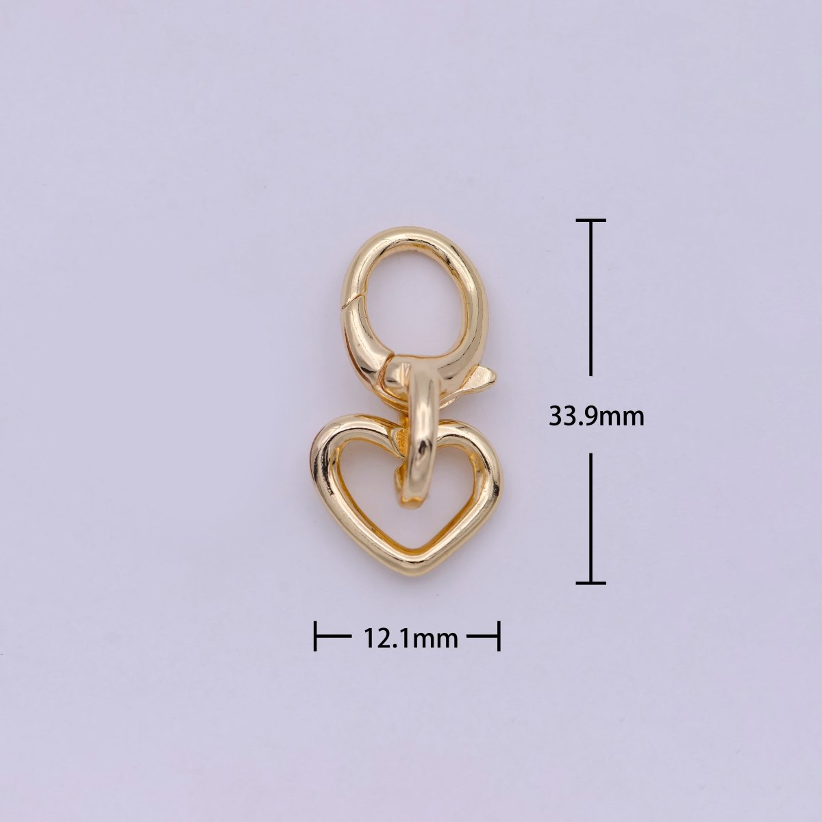 16K Gold Filled Heart Charm Holder with Lobster Clasp K-205