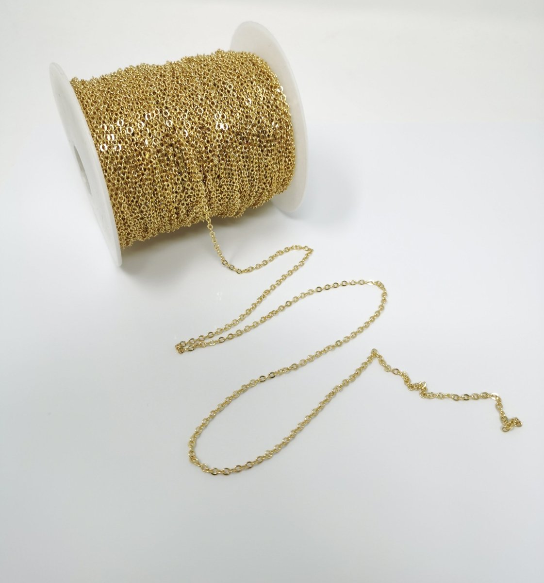 16K Gold Filled ROLO Cable Chain by Yard,  Gold Filled Cable Rolo Chain by Yard Wholesale Bulk Roll Chain For Jewelry | ROLL-023, ROLL-101