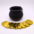 Décoration de gâteau Pot d'Or - Pot noir avec 8 pièces d'or