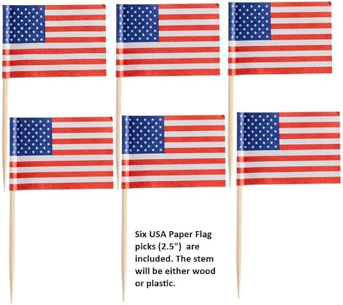 Oasis Supply, USA Cake Decorating Bundle - Includes 24 Sparkler Food Pick, 12 USA! Food Flag Picks, & 4oz Edible Red, White, & Blue Sprinkle