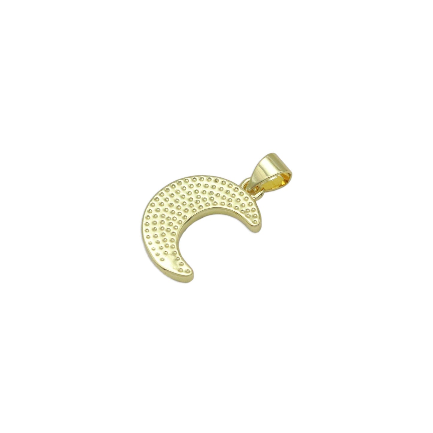 Gold White Mother of Pearl Cresent Moon Charm Pendant, Sku#LK969
