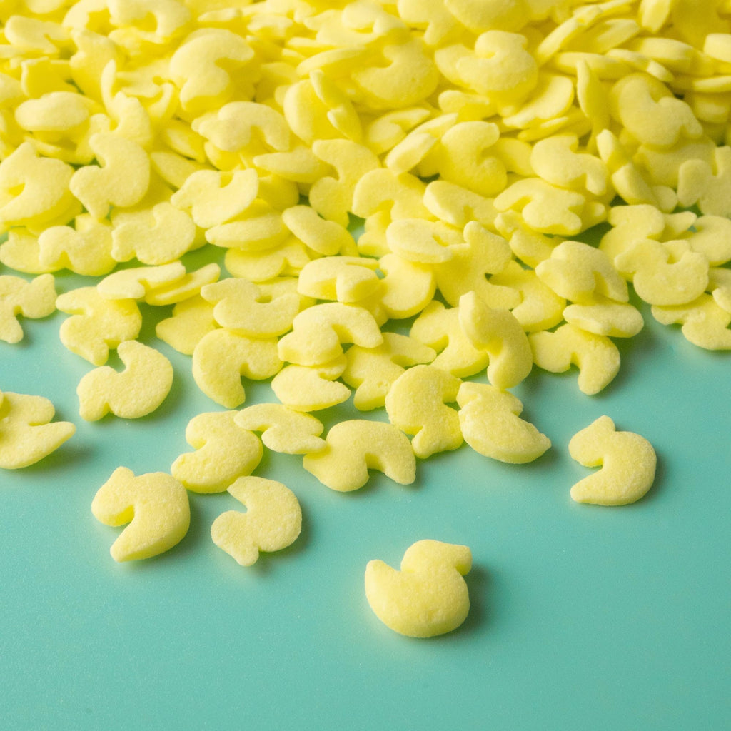 Oasis Supply Baby Shower Sprinkles & Sugar Shapes. Edible Decorations for Cakes, Cupcakes, and Cookies. Gender Reveal, Boy, Girl, and Neutral Party Baking Decorations (Rubber Ducks - Yellow)