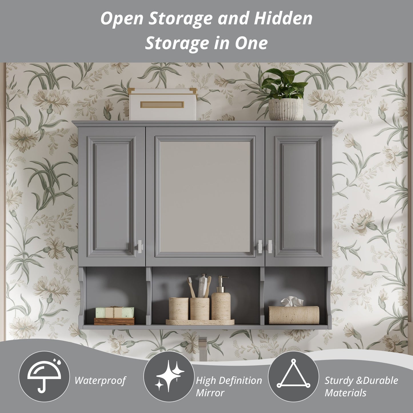 35'' x 28'' Wall Mounted Bathroom Medicine Cabinet