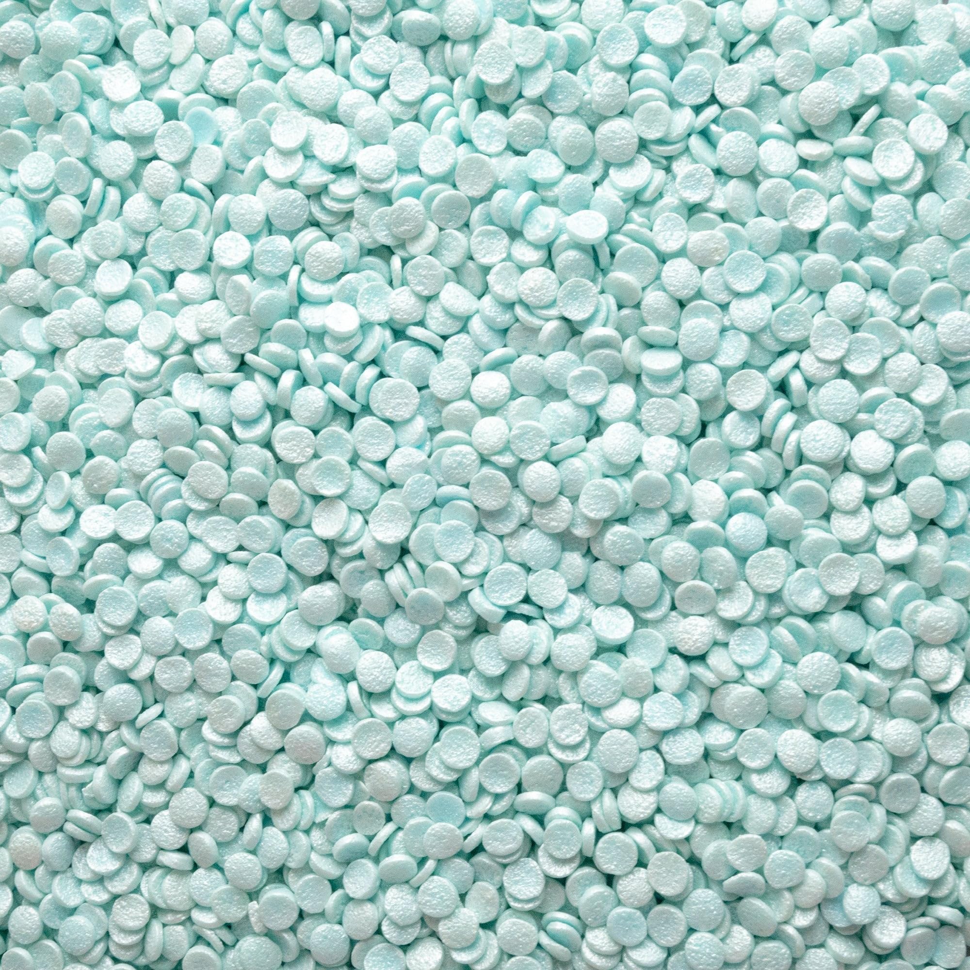 Oasis Supply Baby Shower Sprinkles & Sugar Shapes. Edible Decorations for Cakes, Cupcakes, and Cookies. Gender Reveal, Boy, Girl, and Neutral Party Baking Decorations (Pearl Quins - Blue)