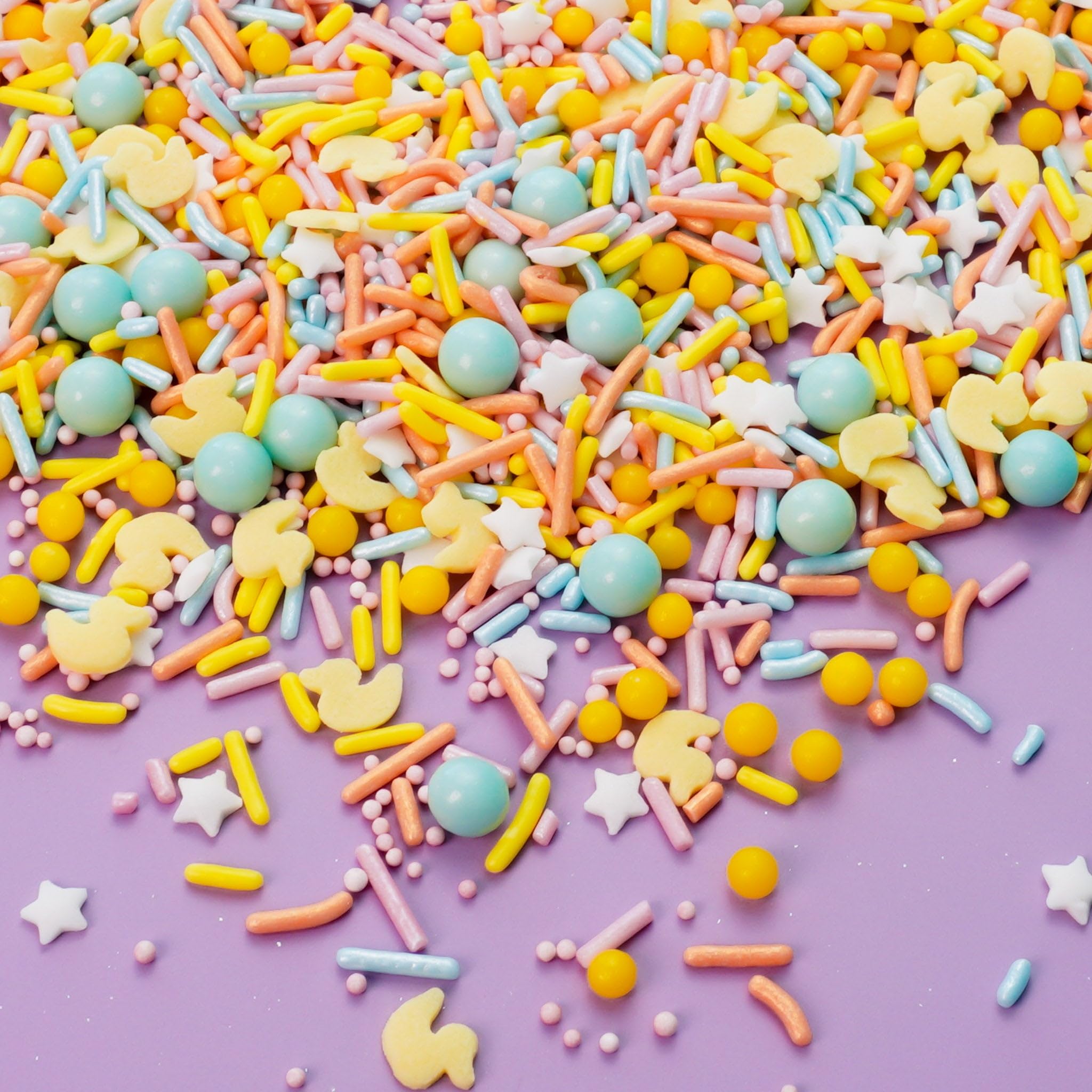Oasis Supply Baby Shower Sprinkles & Sugar Shapes. Edible Decorations for Cakes, Cupcakes, and Cookies. Gender Reveal, Boy, Girl, and Neutral Party Baking Decorations (Ducky Mix - Assorted)