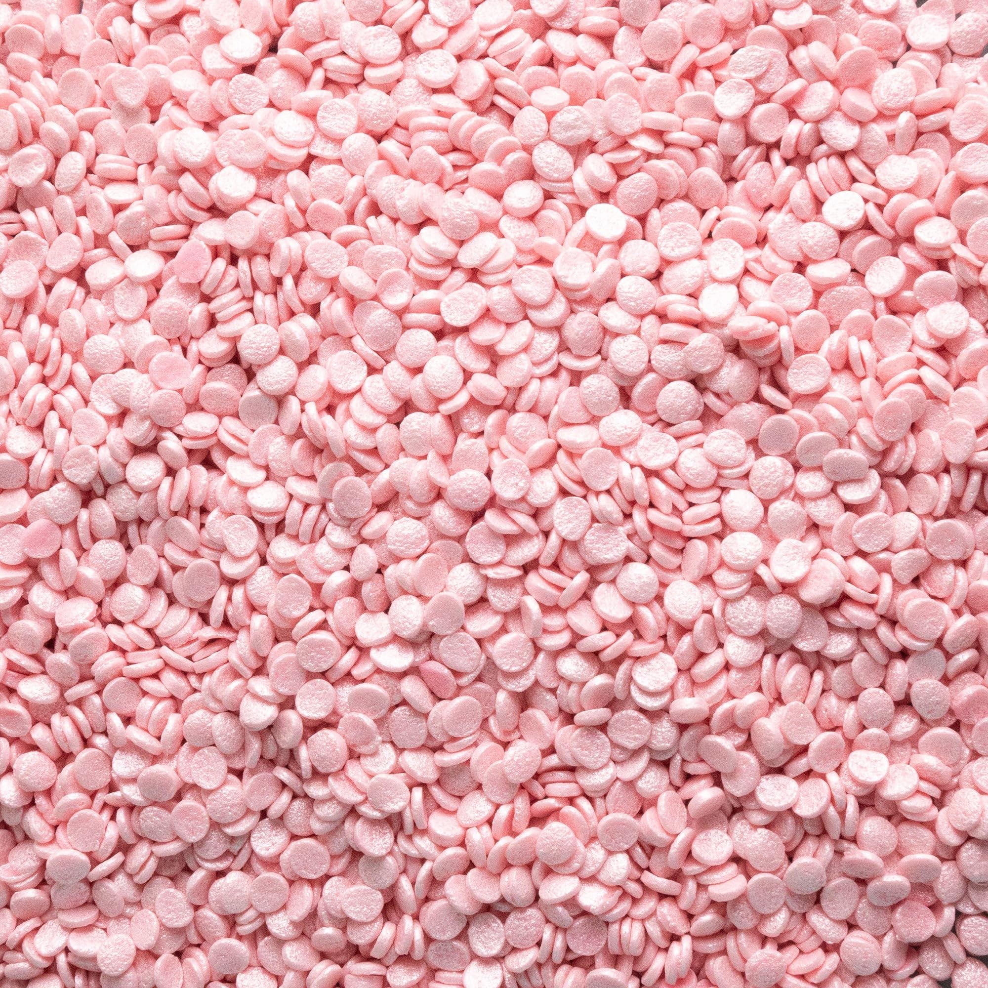 Oasis Supply Baby Shower Sprinkles & Sugar Shapes. Edible Decorations for Cakes, Cupcakes, and Cookies. Gender Reveal, Boy, Girl, and Neutral Party Baking Decorations (Pearl Quins - Pink)