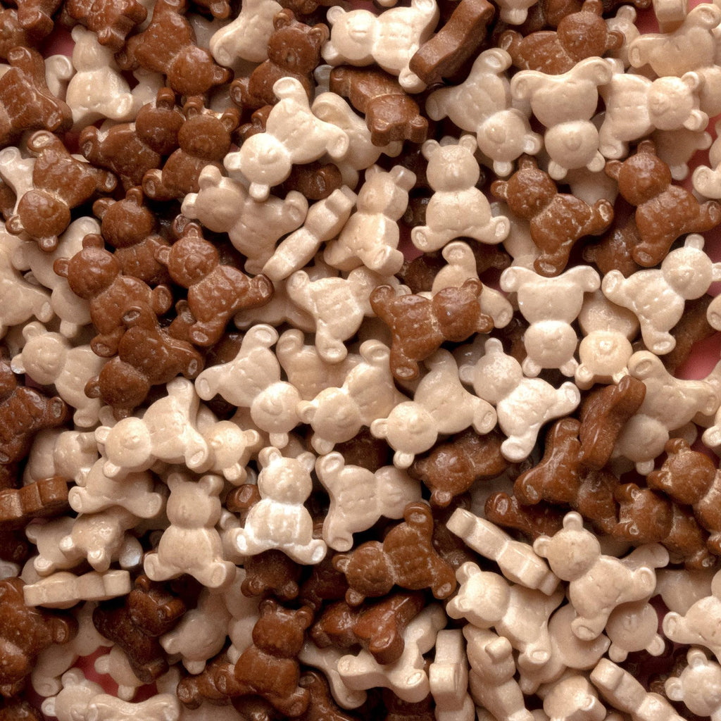 Oasis Supply – Sucres décoratifs et vermicelles pour baby shower. Décorations comestibles pour gâteaux, cupcakes et biscuits. Décorations de pâtisserie pour révélation du sexe, garçon, fille et fête neutre (ours en peluche – marron)